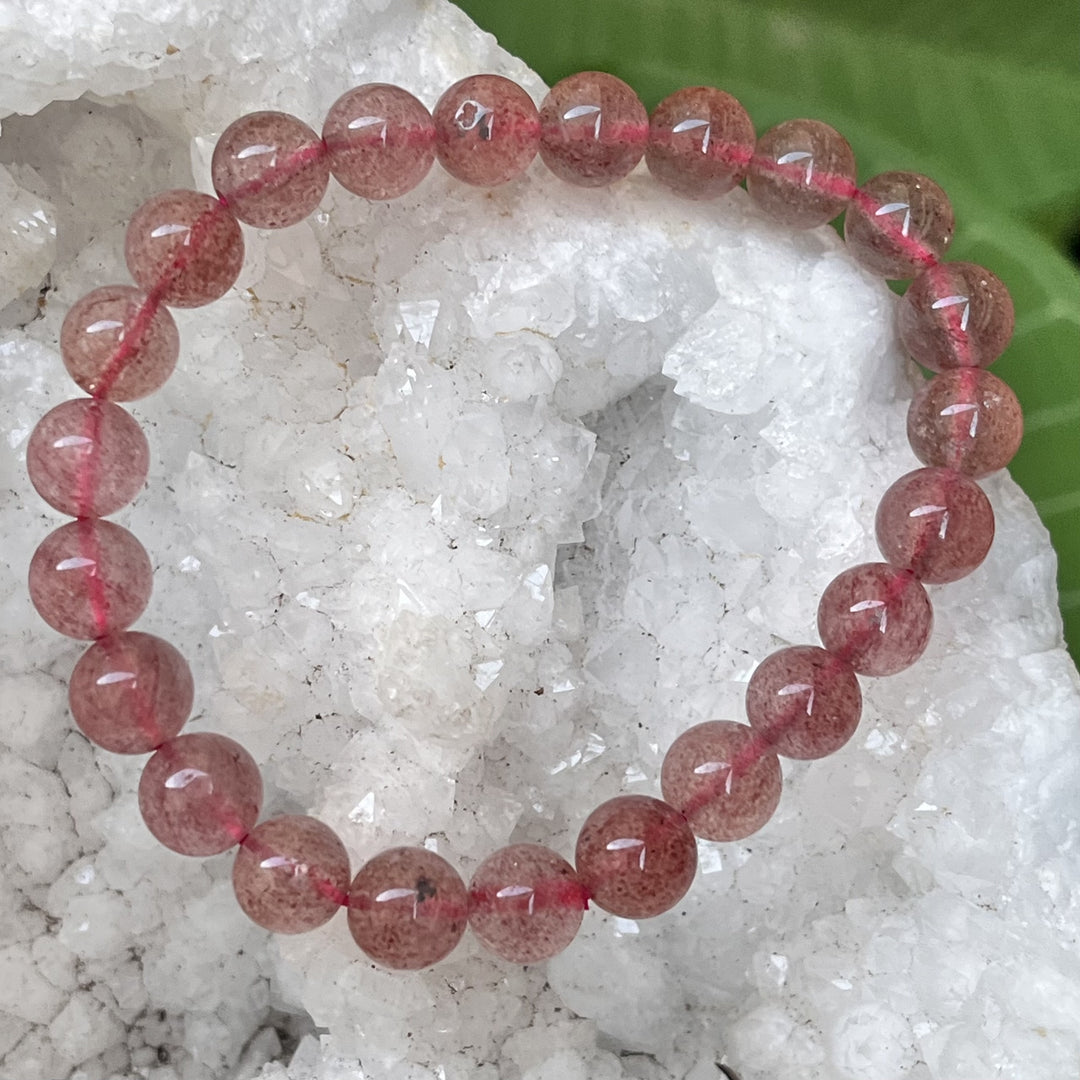 Bracelet Strawberry Quartz 8mm Beads