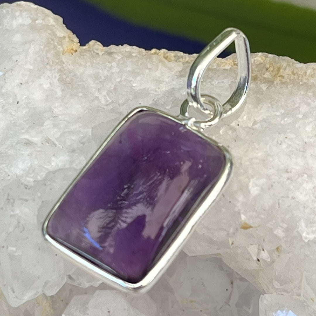 Pendant Amethyst Rectangle 2.5 cm