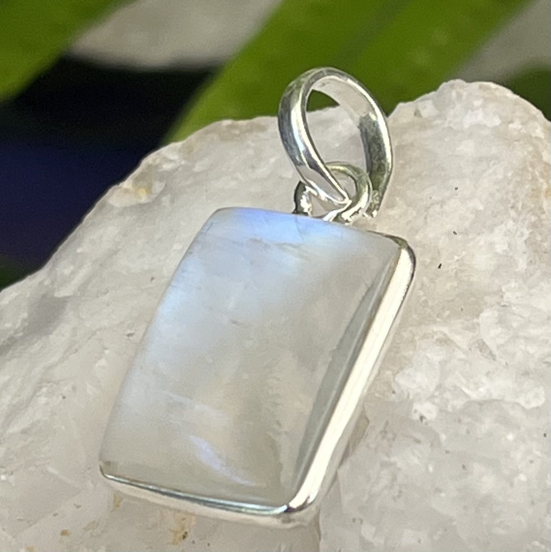 Pendant Rainbow Moonstone Rectangle 2.5 cm