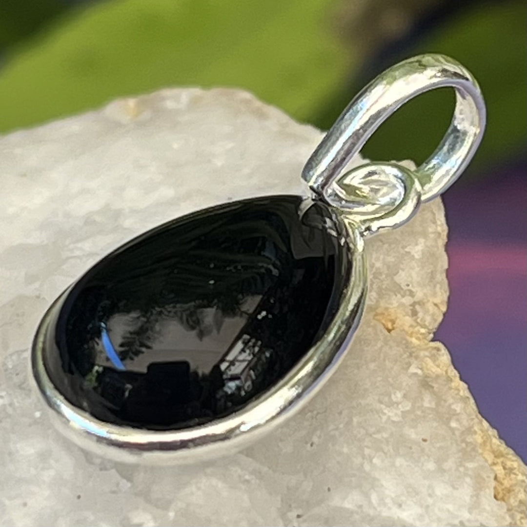 Pendant Black Obsidian Teardrop 2.5 cm