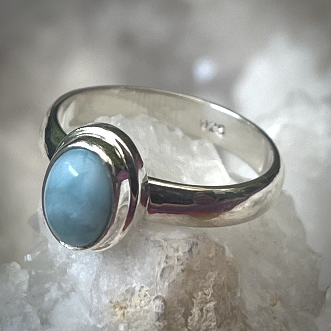 Ring Larimar Oval S/S Size 7