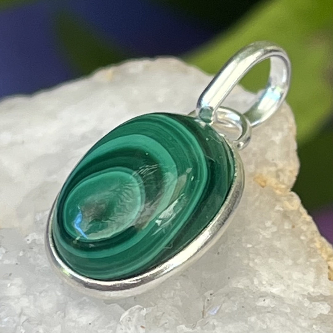 Pendant Malachite Oval 2.5 cm