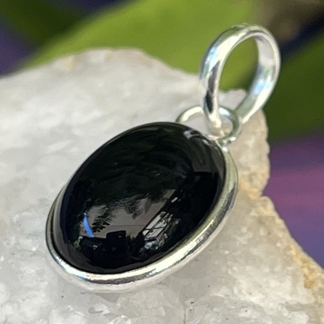 Pendant Black Obsidian Oval 2.5 cm