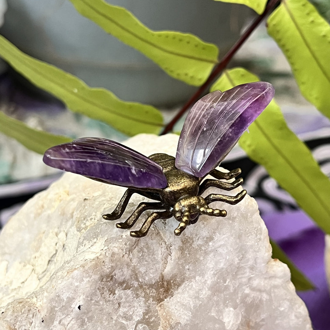 Bee Amethyst Carving