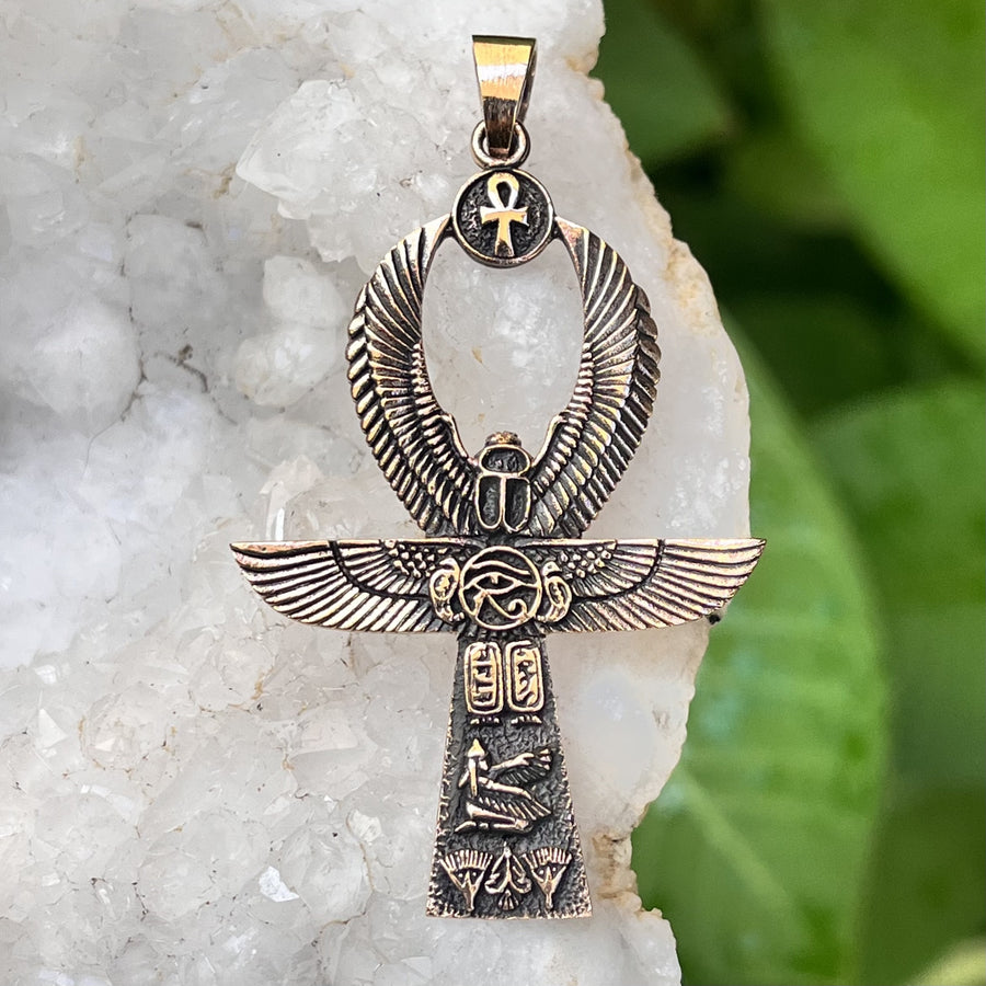 Pendant Bronze Ankh Winged 5.7 cm | Carpe Diem With Remi