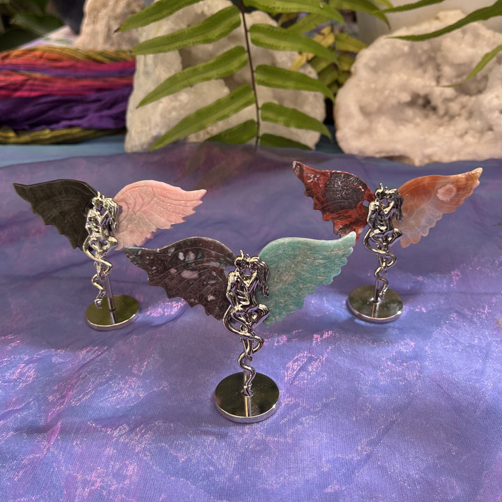 Mystic Guardians Mini Winged Statues on Stand | Carpe Diem With Remi
