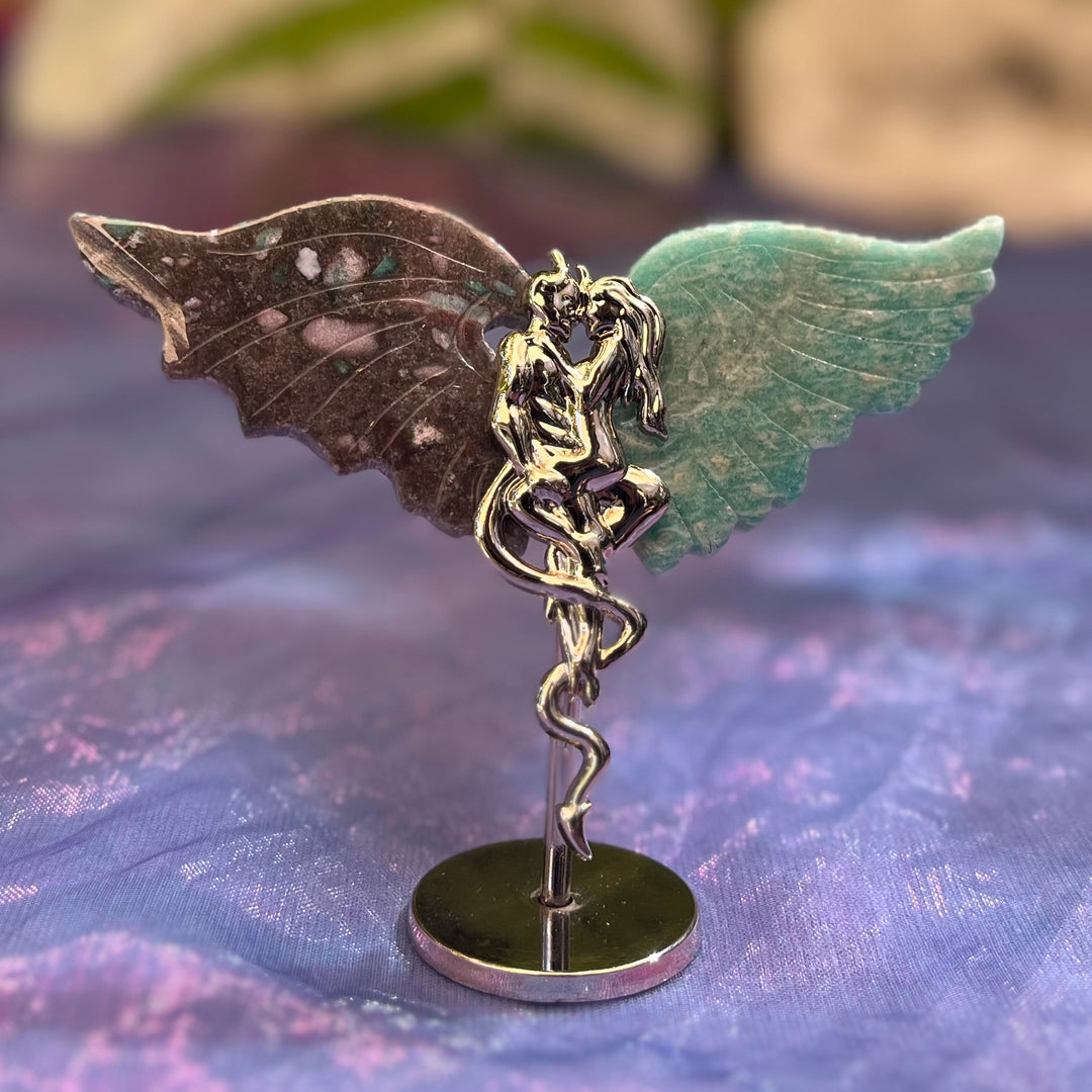 Mystic Guardians Mini Winged Statues on Stand | Carpe Diem With Remi