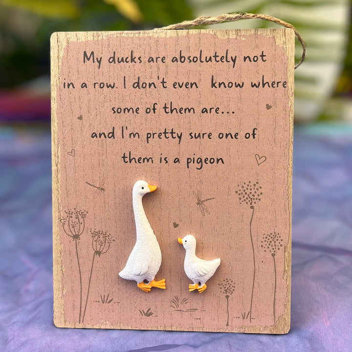 Plaque Funny Duck Hanging 20 cm