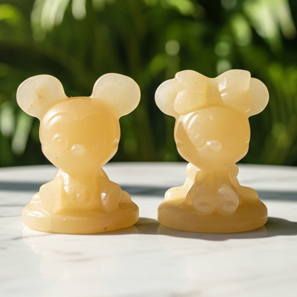 Minnie and Mickey Mouse Yellow Calcite