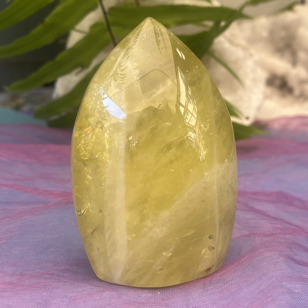 Flame Lemon Quartz Hand Carved 9.2 cm