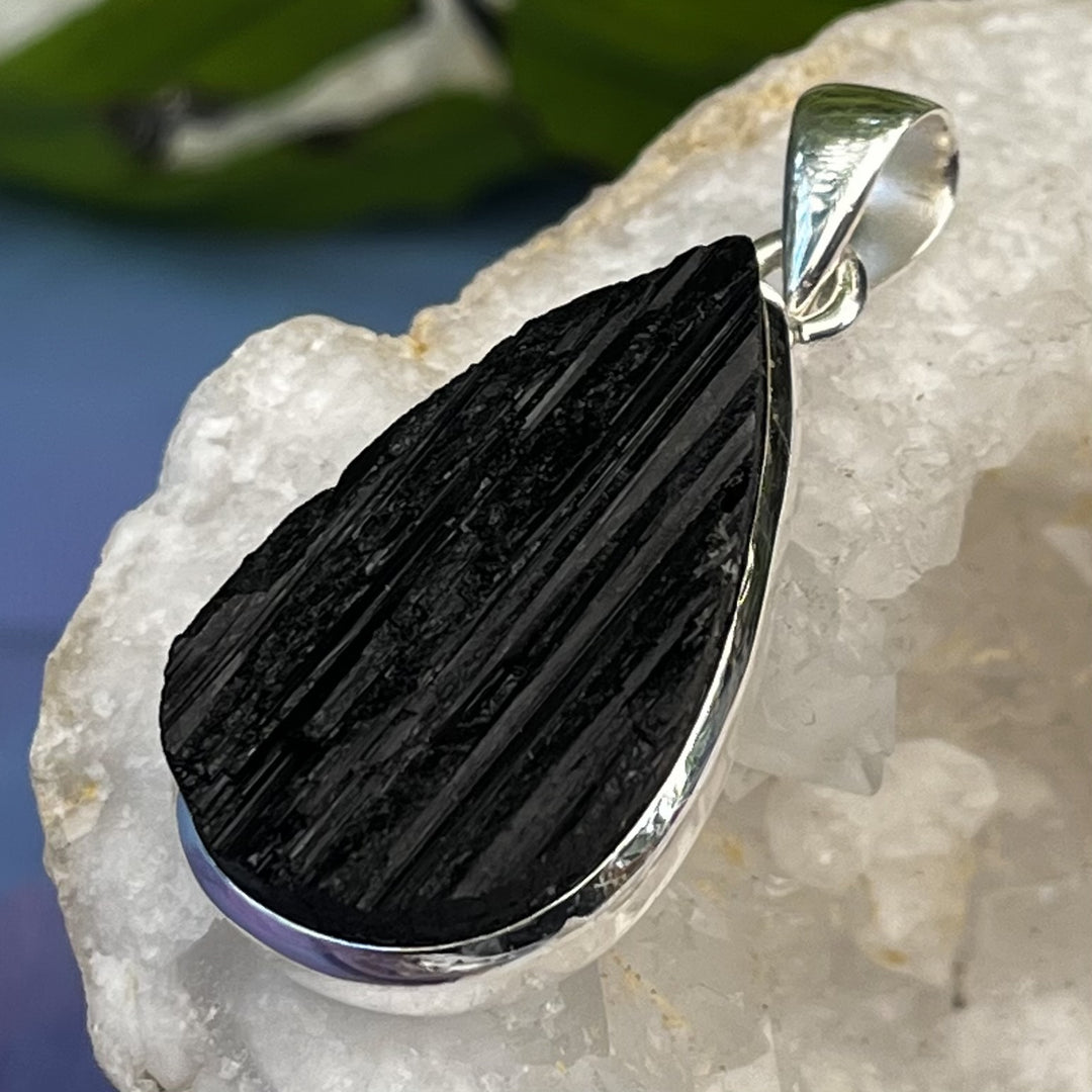 Pendant Black Tourmaline Teardrop 4.10 cm