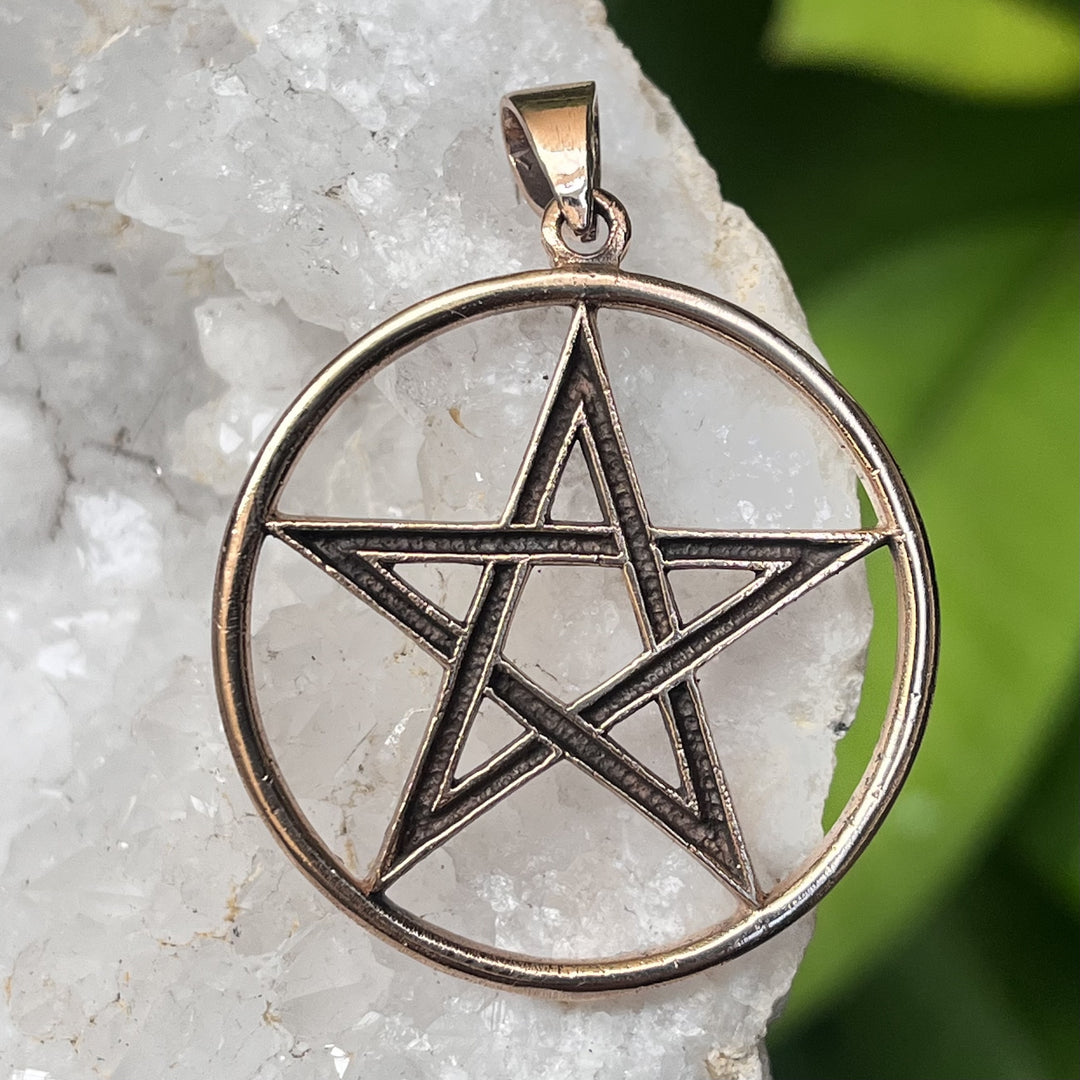 Pendant Bronze Pentagram in Circle 4.2 cm | Carpe Diem With Remi