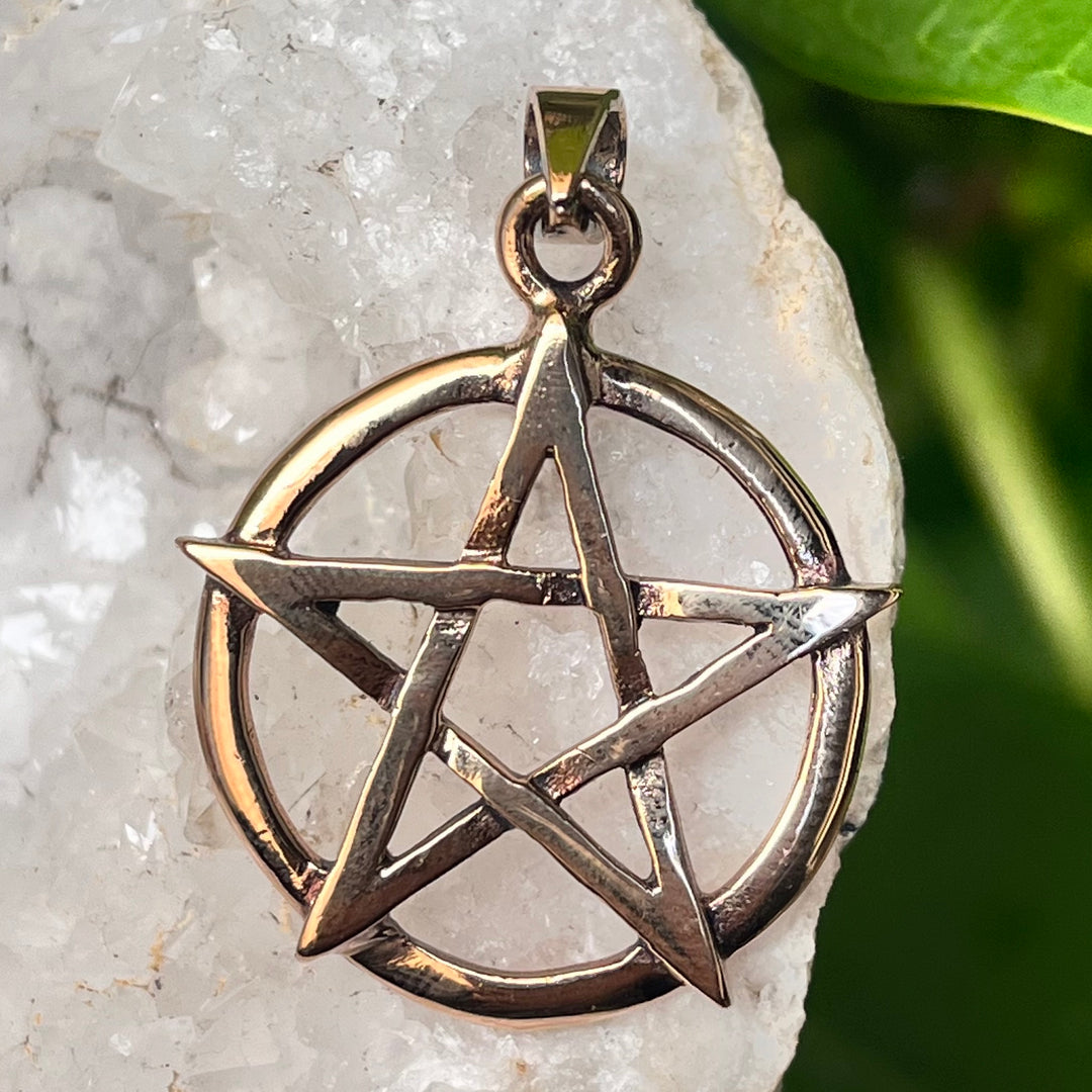 Pendant Bronze Pentagram in Circle 4.0 cm | Carpe Diem With Remi