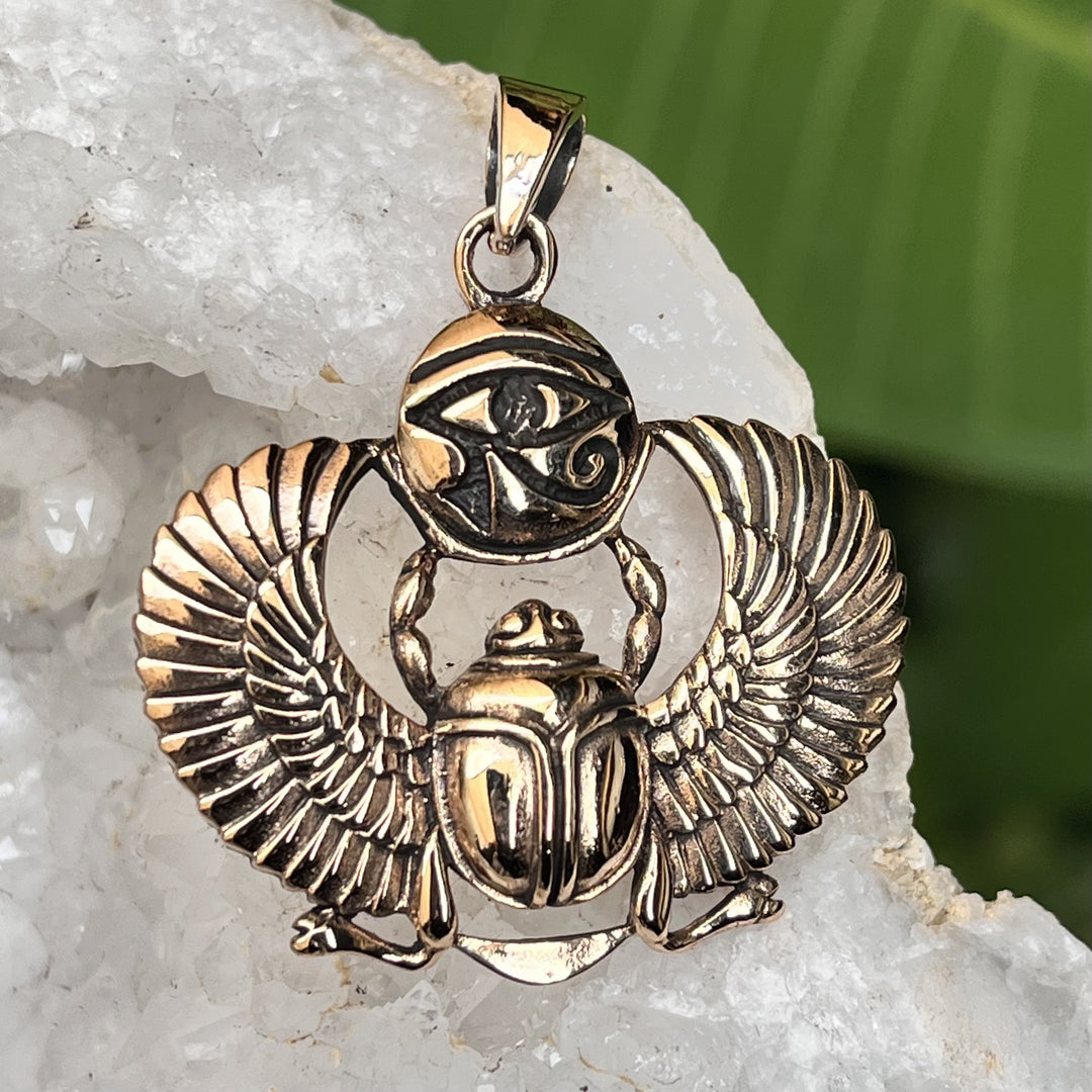 Pendant Bronze Winged Scarab 4.0 cm