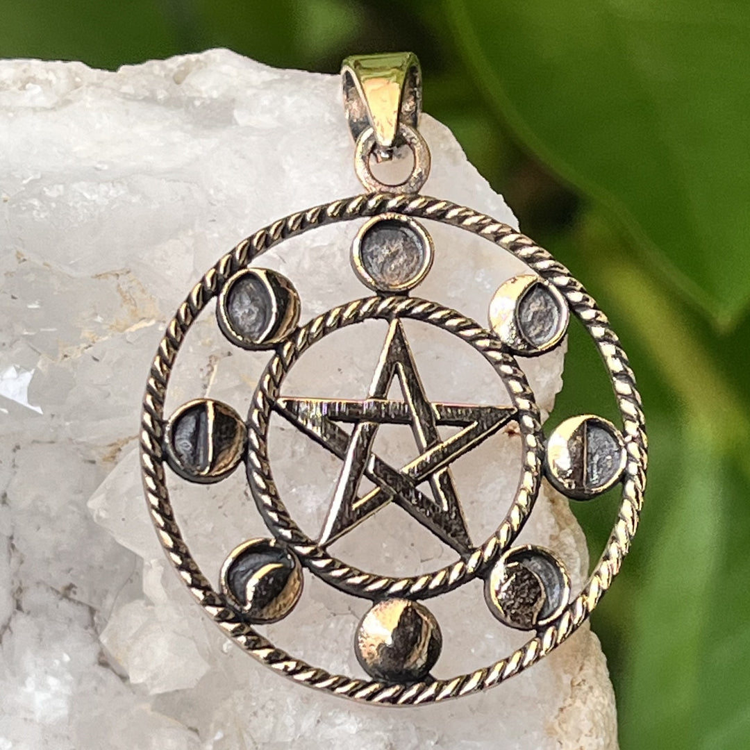 Pendant Bronze Triple Moon Pentacle 3.8 cm