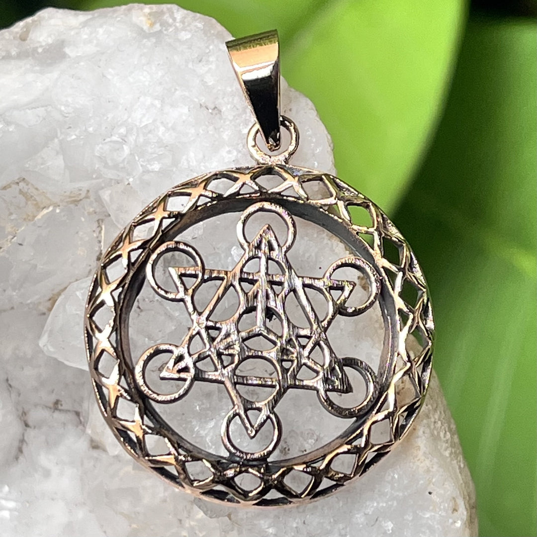 Pendant Bronze Metatron's Cube 3.6 cm