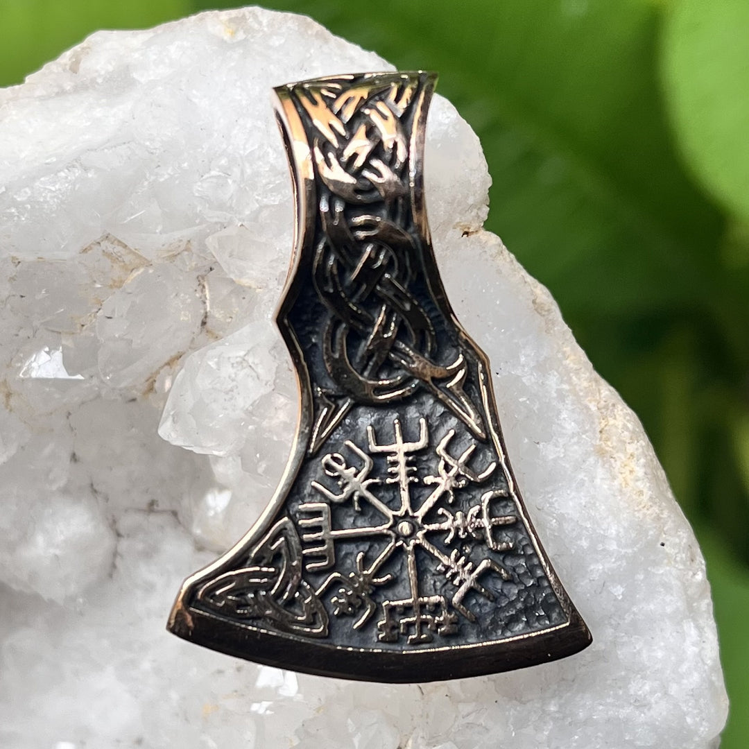 Pendant Bronze Viking Compass Axe 3.8 cm