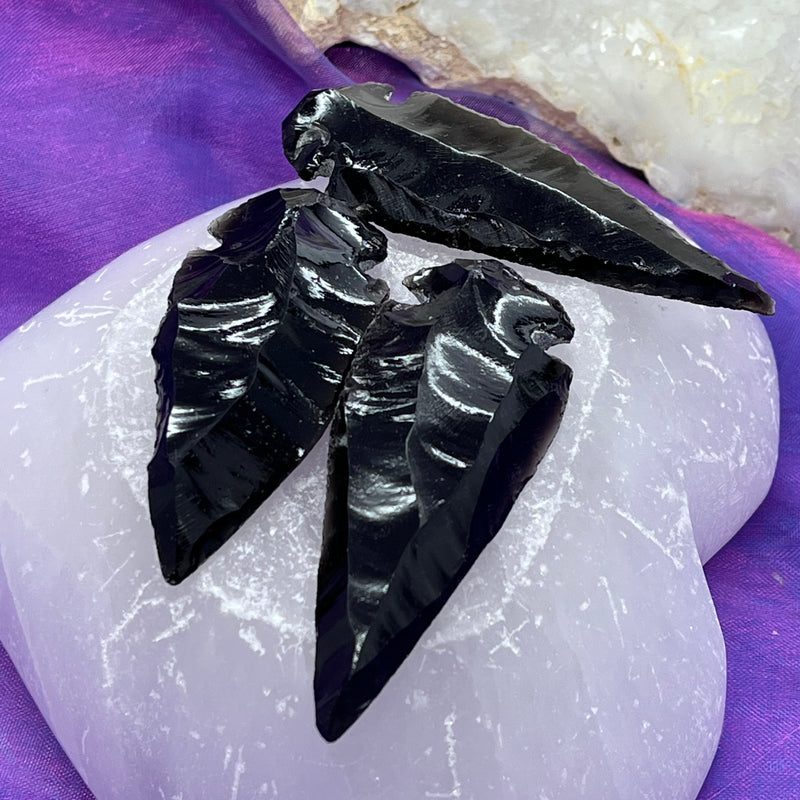 Arrowhead Black Obsidian 6.0 cm
