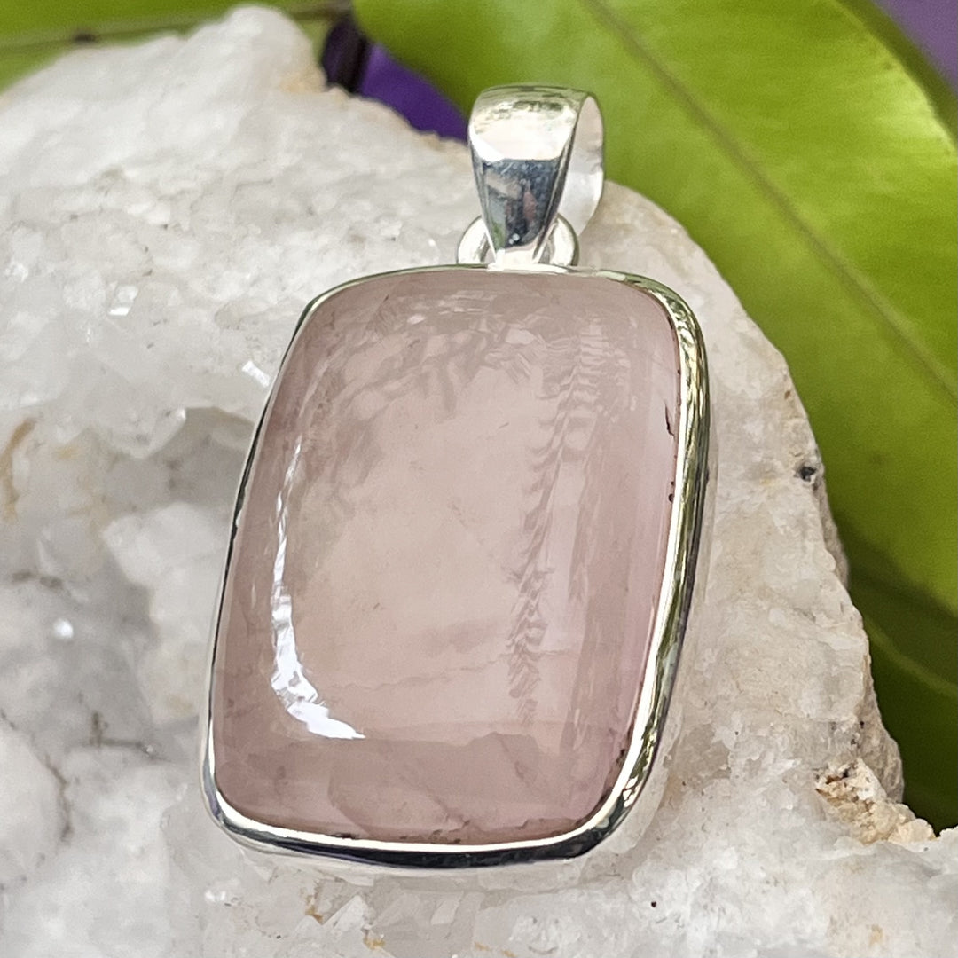 Pendant Rose Quartz Rectangle 4.10 cm