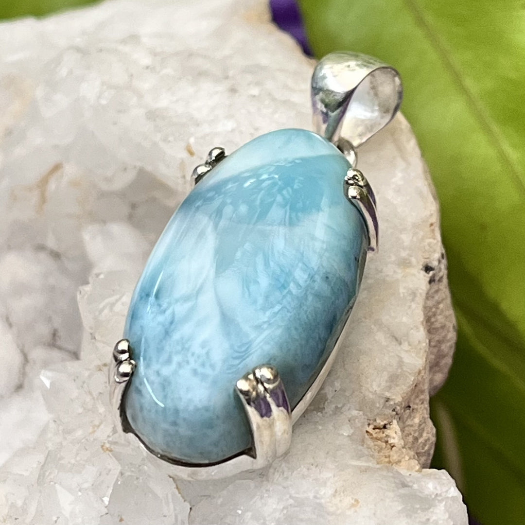 Pendant Larimar Oval Claw Setting 4.2 cm