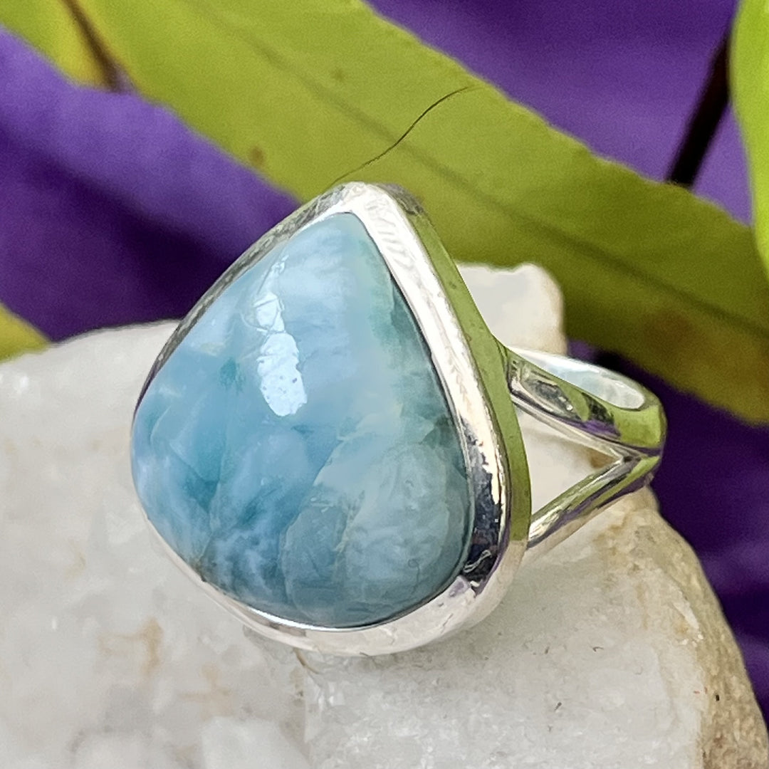 Ring Larimar Teardrop 2.8 cm