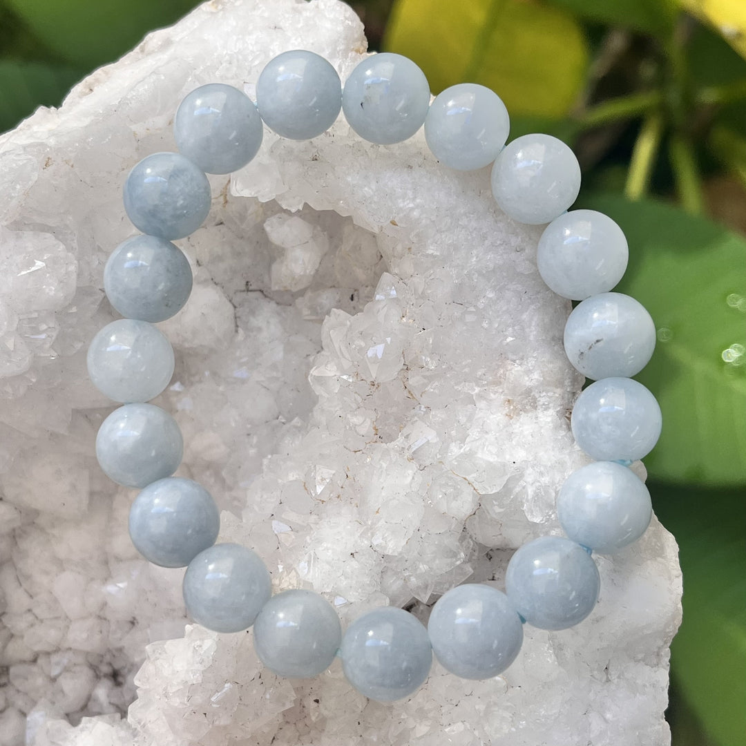 Bracelet Aquamarine 10 mm Beads | Carpe Diem With Remi