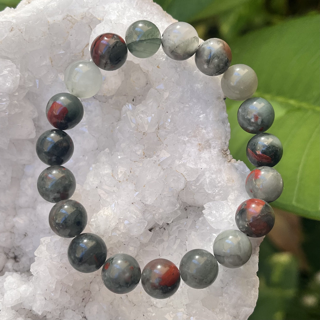 Bracelet Bloodstone 10 mm Beads | Carpe Diem With Remi