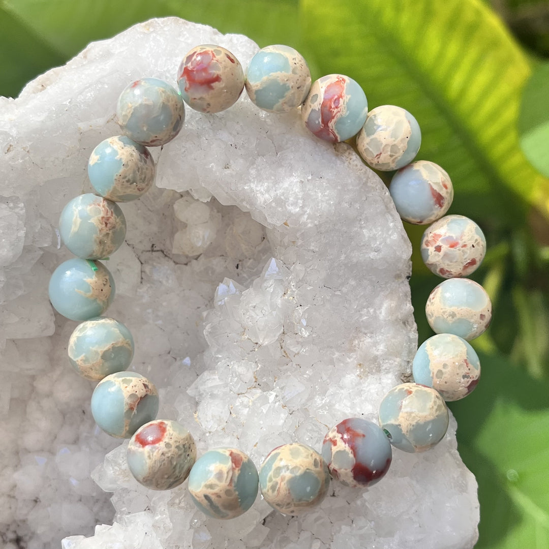 Bracelet Blue Shoushan 10 mm Beads | Carpe Diem With Remi