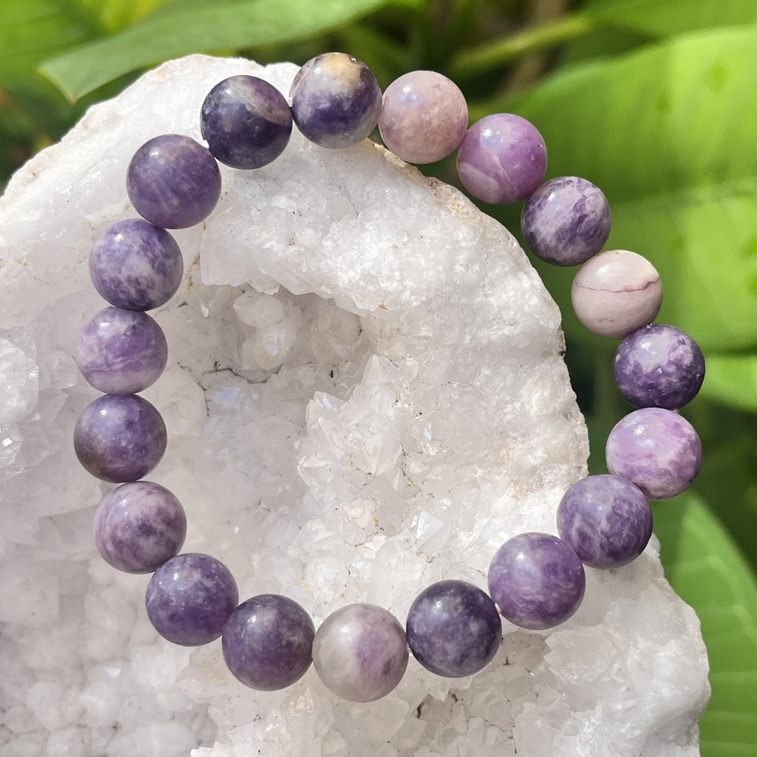 Bracelet Lepidolite 10 mm Beads | Carpe Diem With Remi