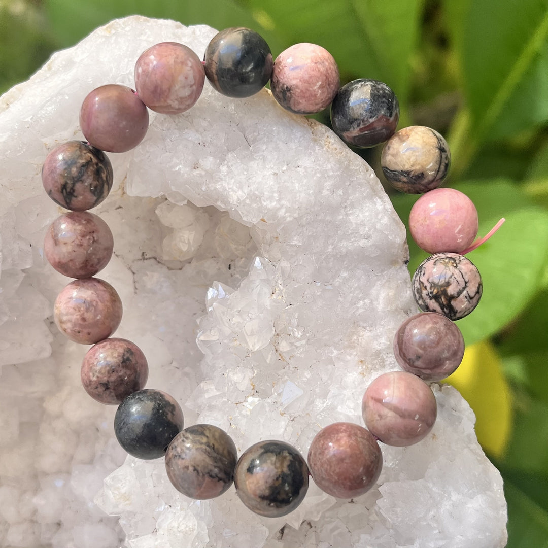 Bracelet Rhodonite 10 mm Beads | Carpe Diem With Remi