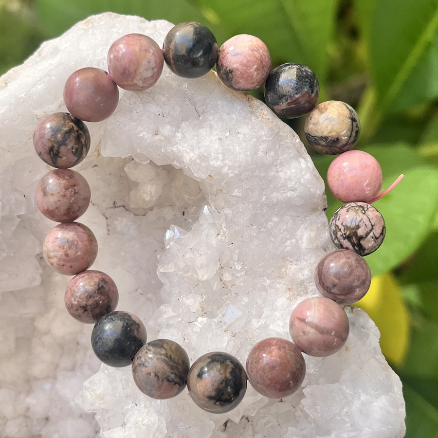 Bracelet Rhodonite 10 mm Beads | Carpe Diem With Remi