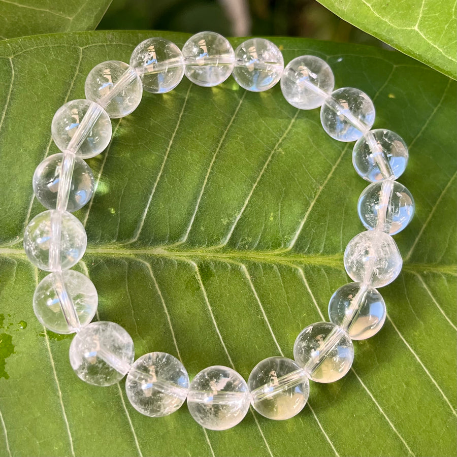 Bracelet Clear Quartz 10 mm Beads | Carpe Diem With Remi