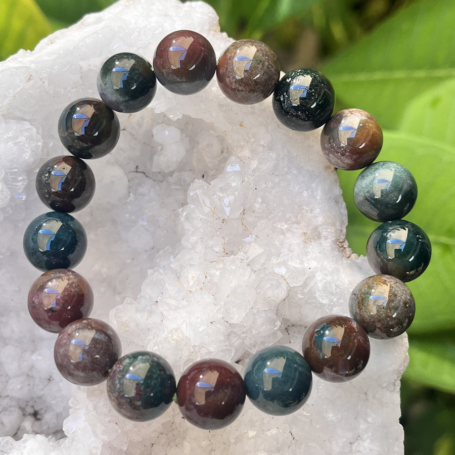 Bracelet Ocean Jasper 12 mm Beads | Carpe Diem With Remi