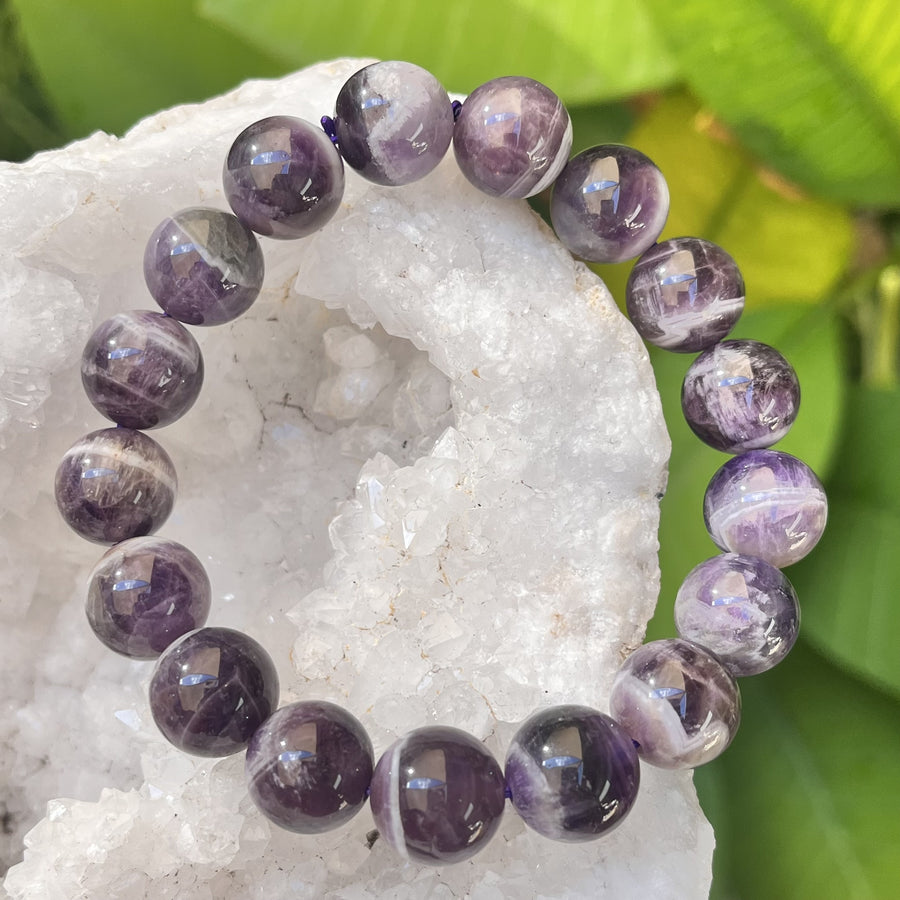 Bracelet Chevron Dream Amethyst 12 mm Beads | Carpe Diem With Remi