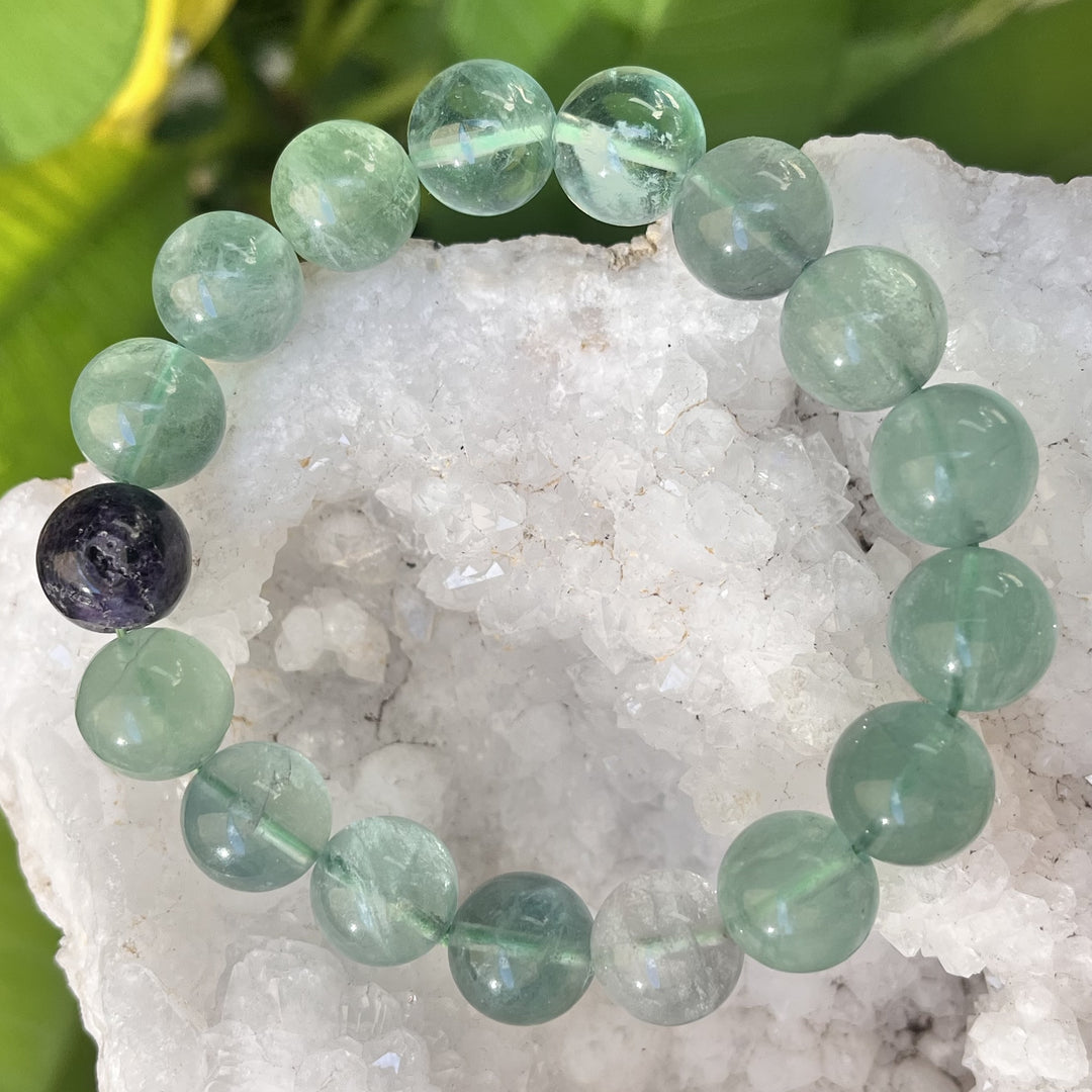 Bracelet Fluorite 12 mm Beads | Carpe Diem With Remi