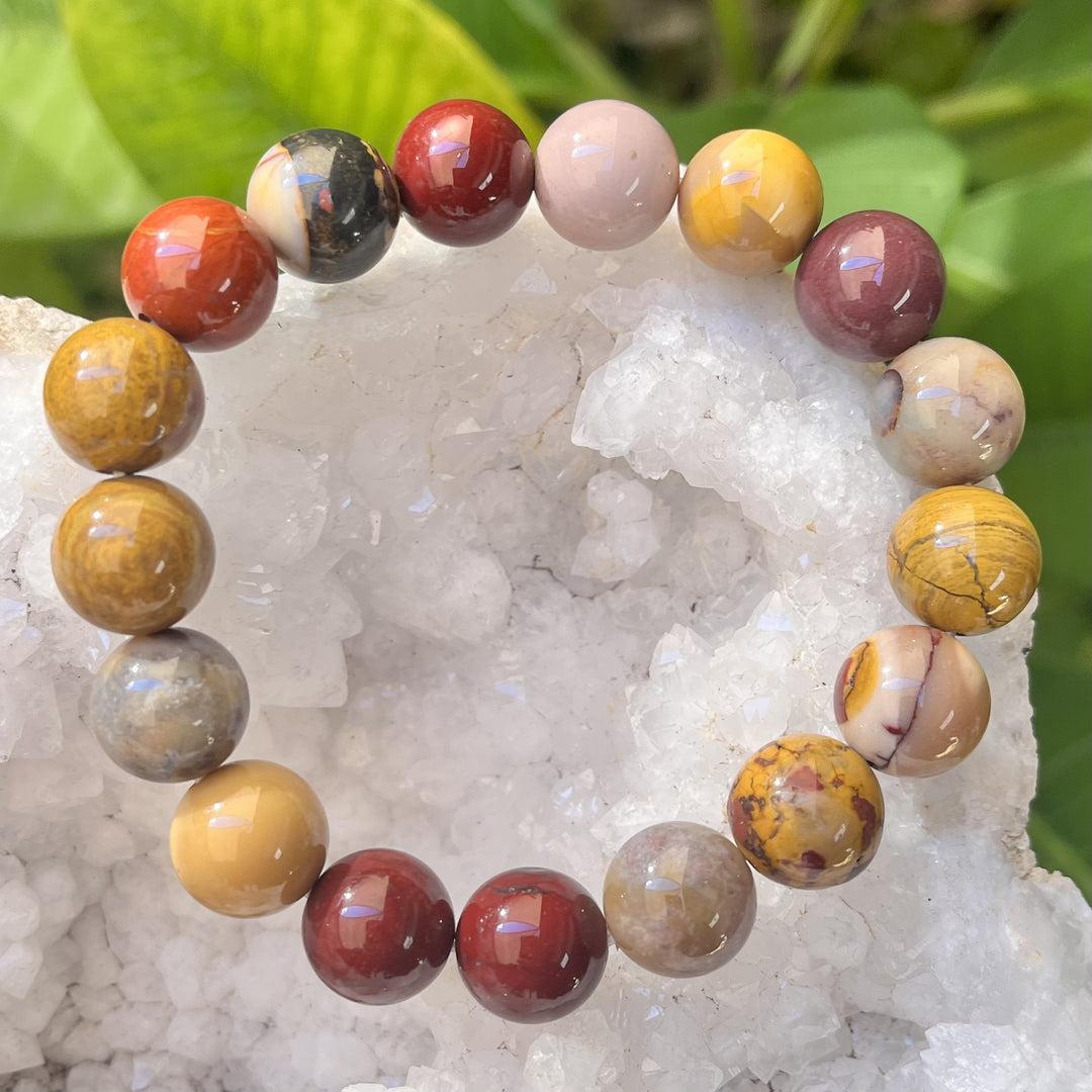 Bracelet Mookaite 12 mm Beads | Carpe Diem With Remi