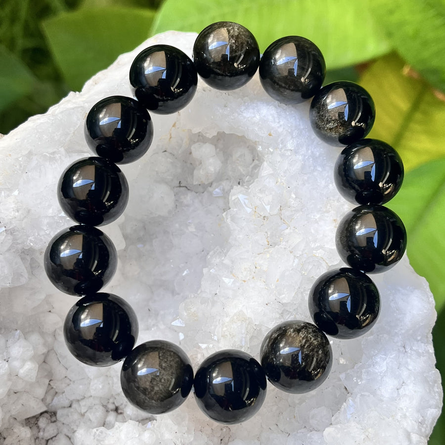 Bracelet Golden Obsidian 15 mm Beads | Carpe Diem With Remi