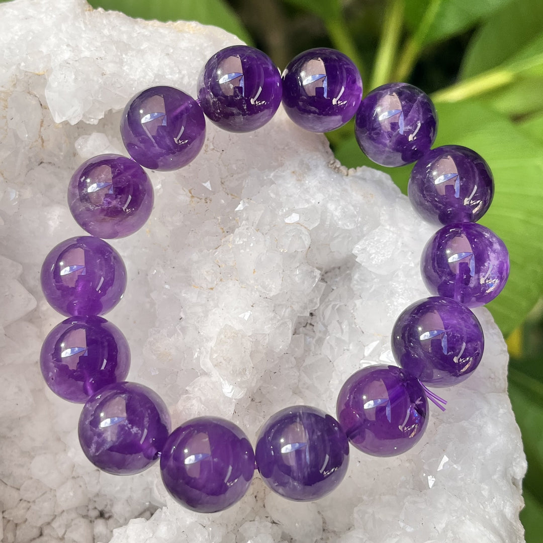Bracelet Amethyst Premium Quality 14 mm Beads | Carpe Diem With Remi