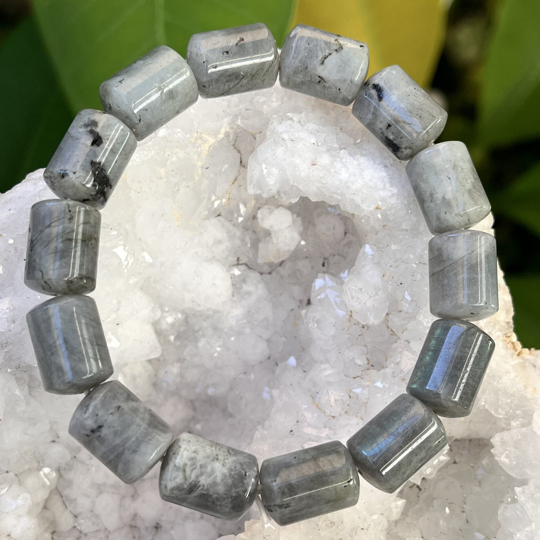 Bracelet Labradorite Barrel Beads | Carpe Diem With Remi