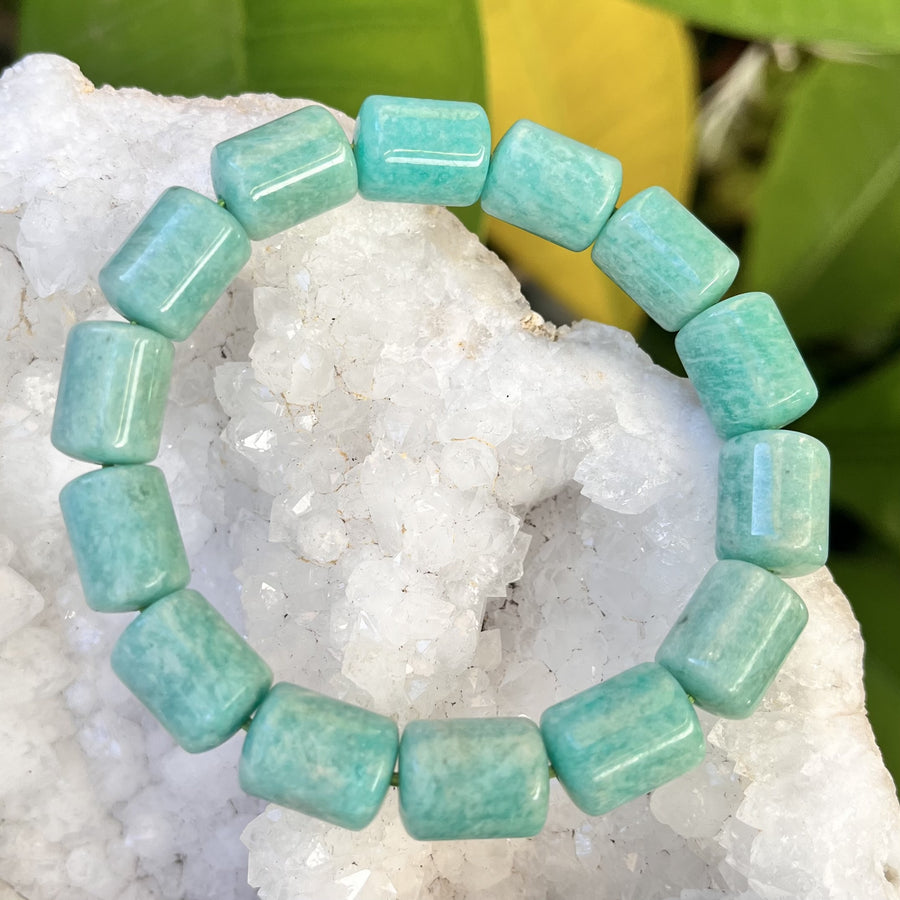 Bracelet Amazonite Barrel Beads | Carpe Diem With Remi