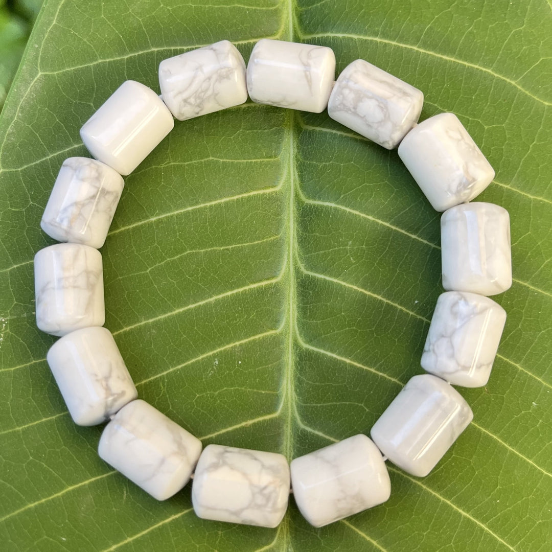 Bracelet White Howlite Barrel Beads | Carpe Diem With Remi