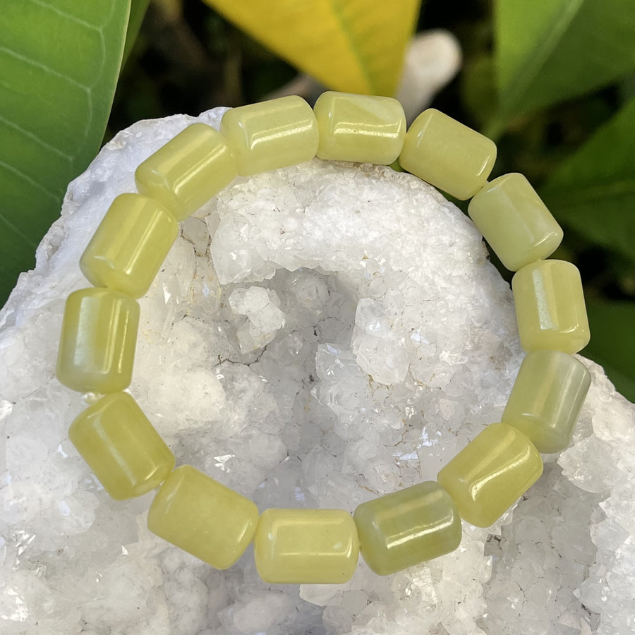 Bracelet Butter Jade Barrel Beads | Carpe Diem With Remi
