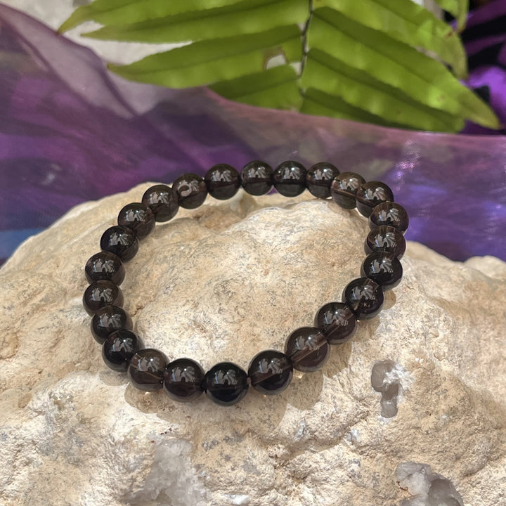 Bracelet Smoky Quartz 8 mm Beads