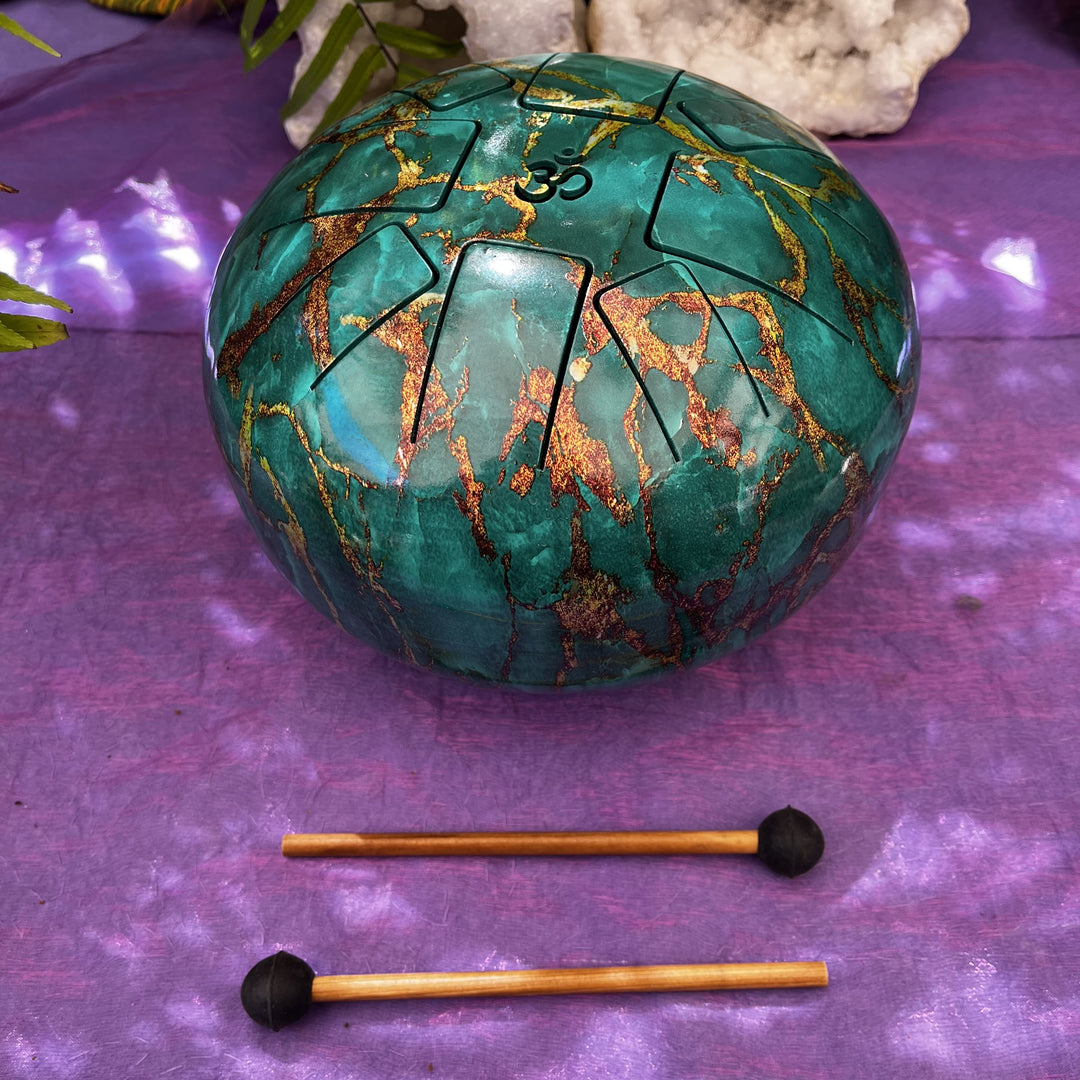 Tongue Drum Hapi Marble Turquoise Set 20 cm