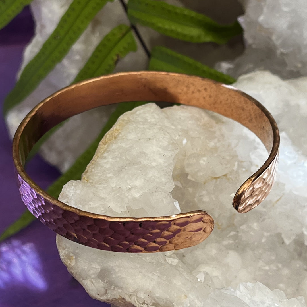 Bracelet Copper Cuff Hammered 10 cm