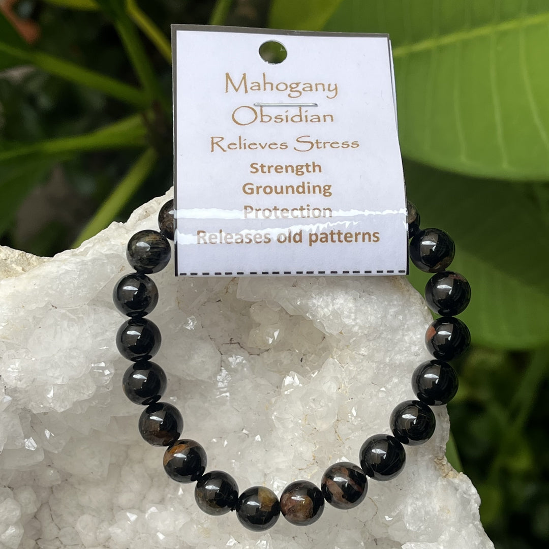 Bracelet Mahogany Obsidian 8 mm Beads
