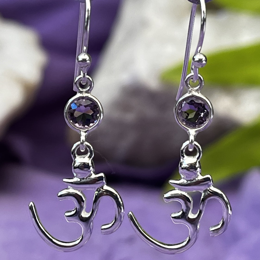 Earrings Amethyst Round Om Facet 0.4 cm