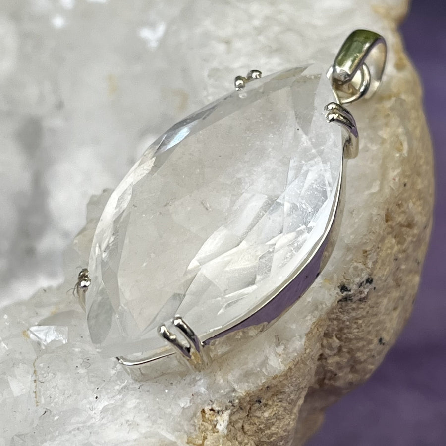 Pendant Satyaloka Quartz Marquise Facet 4.5 cm | Carpe Diem With Remi