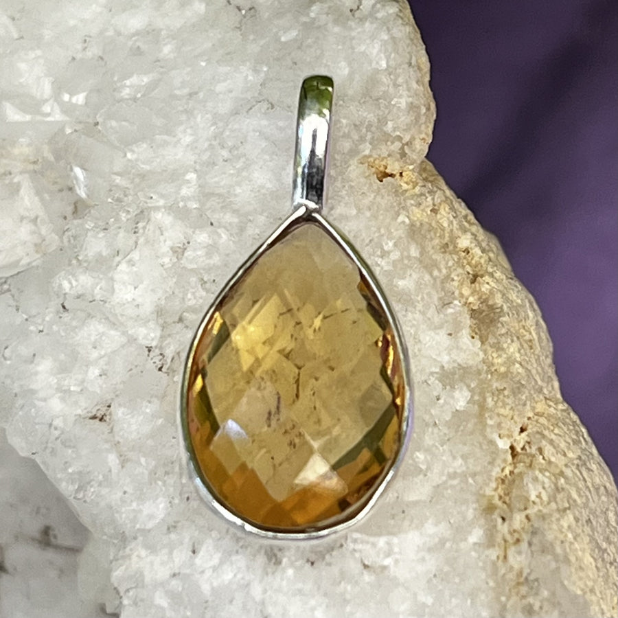 Pendant Citrine Teardrop Facet 2.2 cm | Carpe Diem With Remi