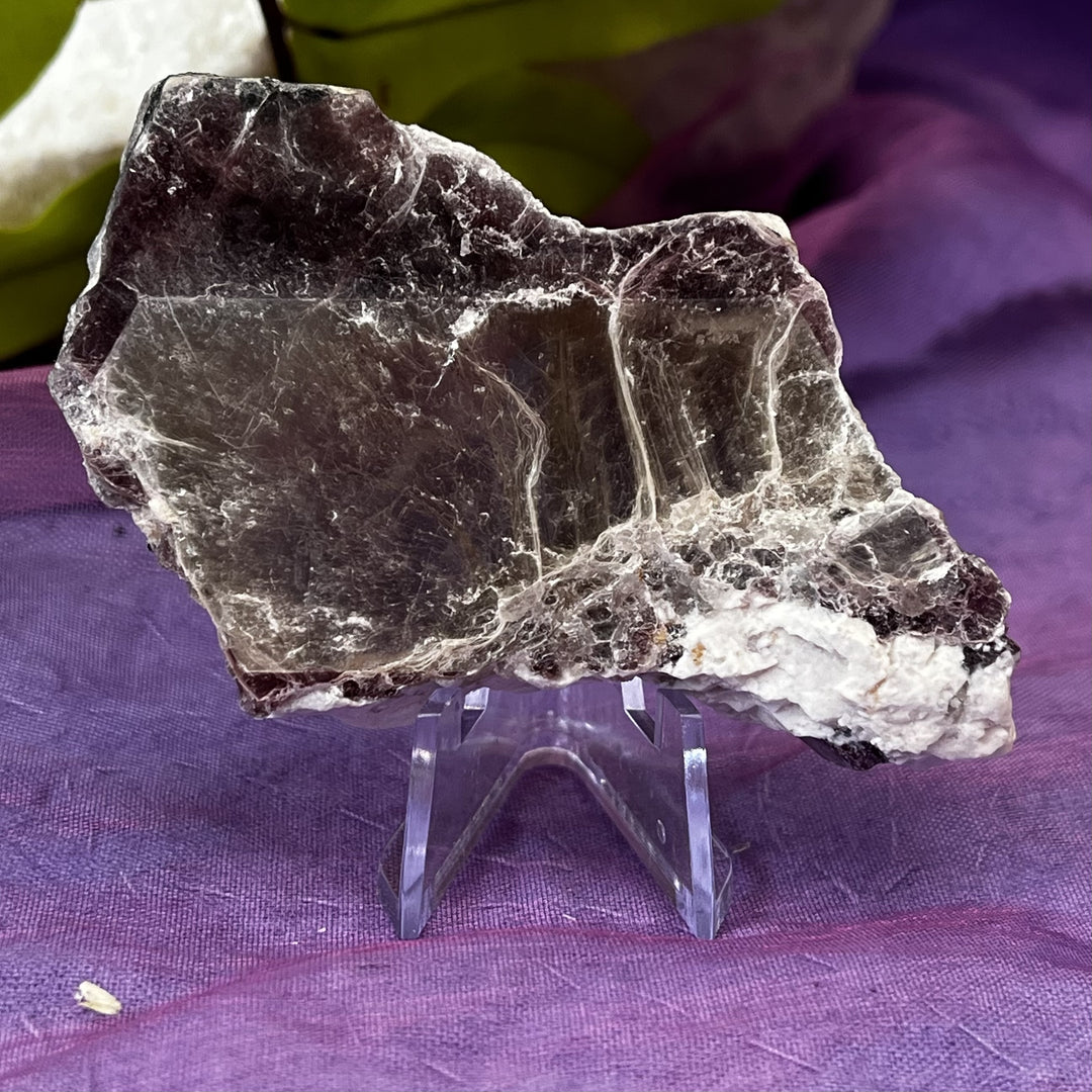 Lepidolite Mica Slice on Stand 7.6 cm